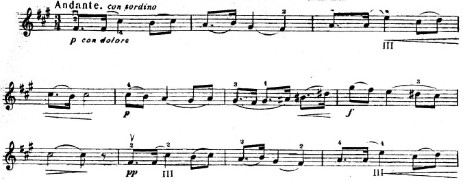  Johan Halvorsen, Suite Mosaique, No. 4: Chant de Veslemøy, mm. 1 - 11 