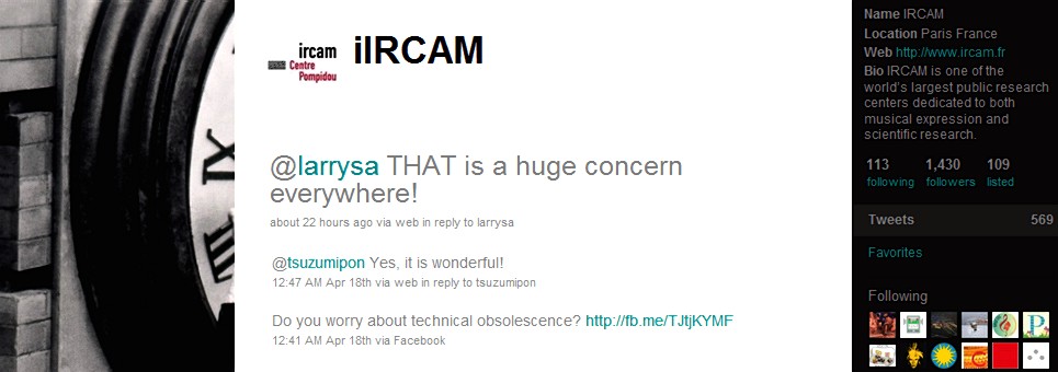 IRCAM tweets